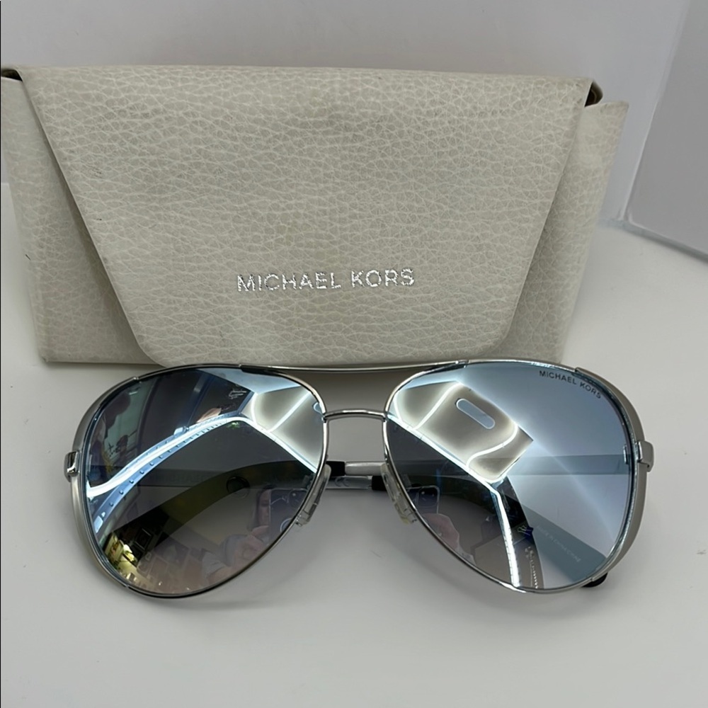 Michael Kors MK 5004 Chelsea Silver & Tortoise Framed Mirrored Lens Sunglasses